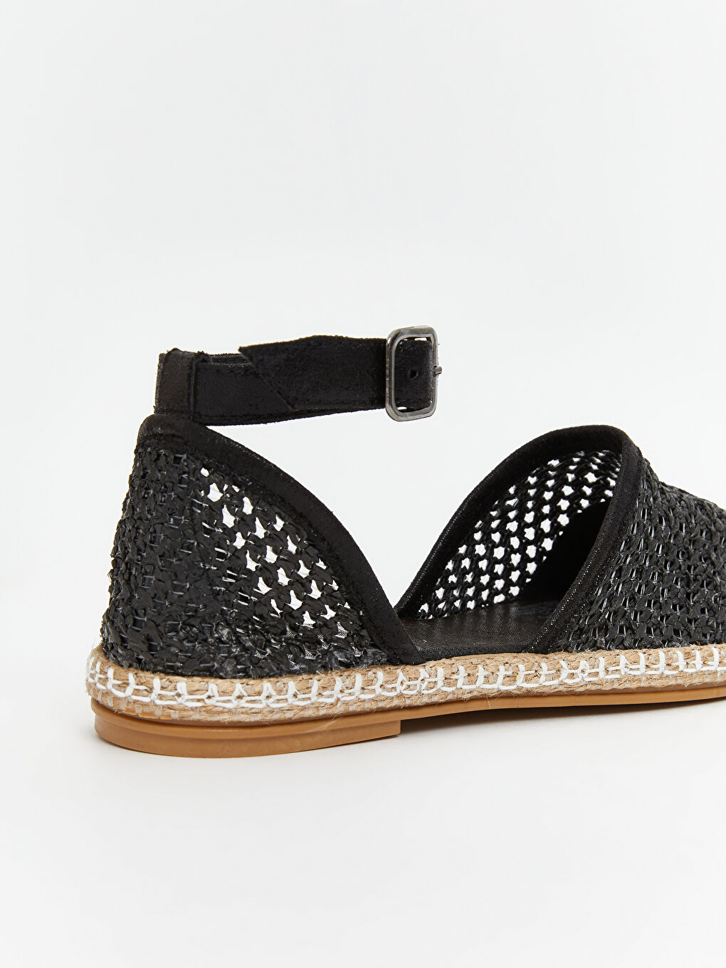 Siyah Hasır Örgülü Kız Çocuk Babet-4