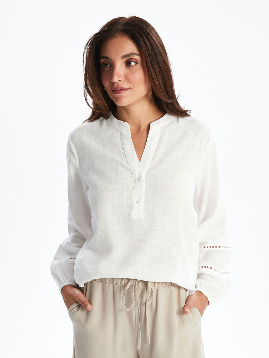Woman WHITE Blouse -S5QY39Z8-Q6K