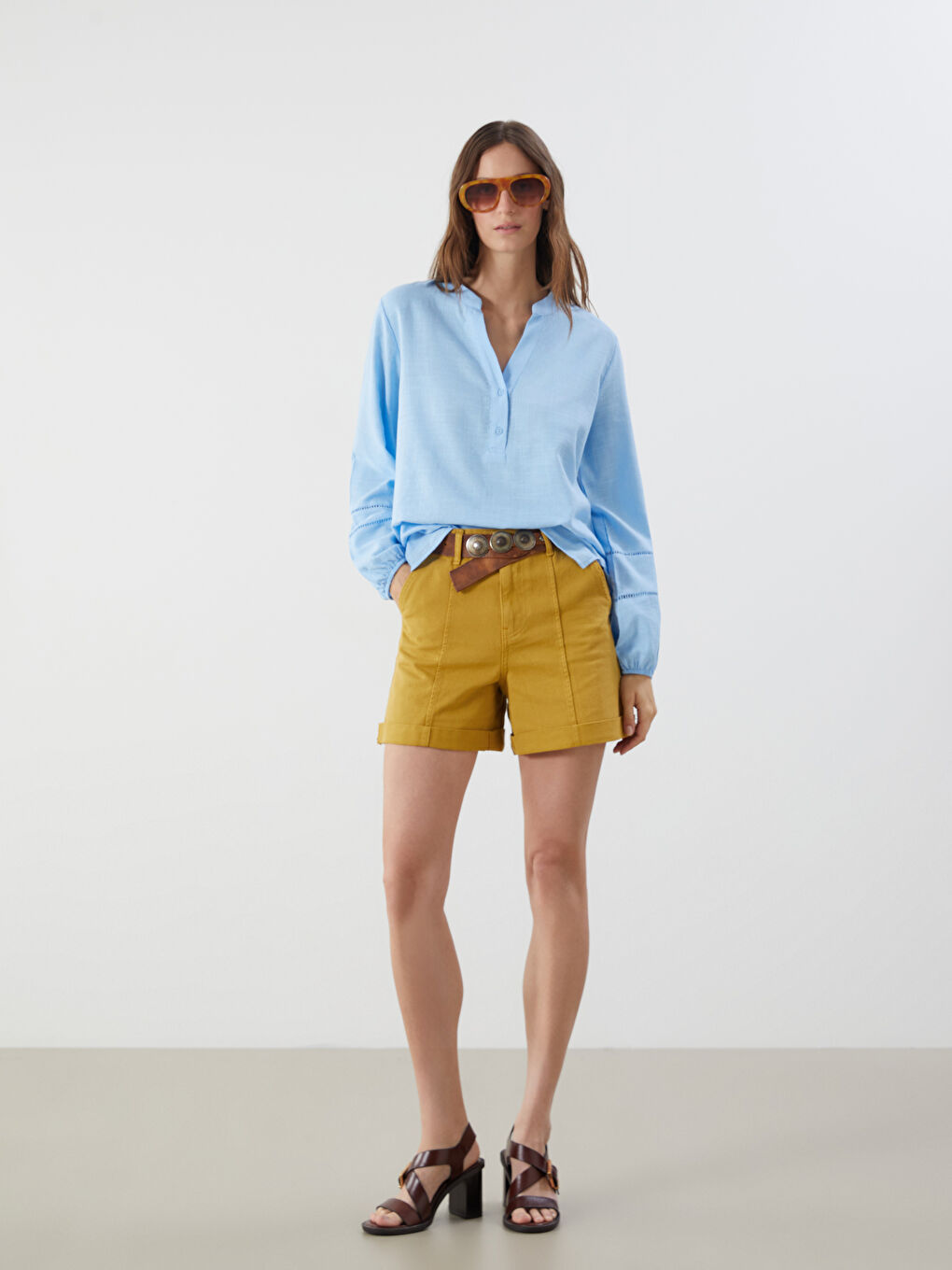 Woman BLUE Blouse -S5QY39Z8-QXH