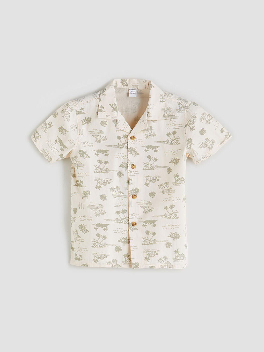 LCW Kids Resort Collar Printed Boys' Shirt -S5QY42Z1-LQA