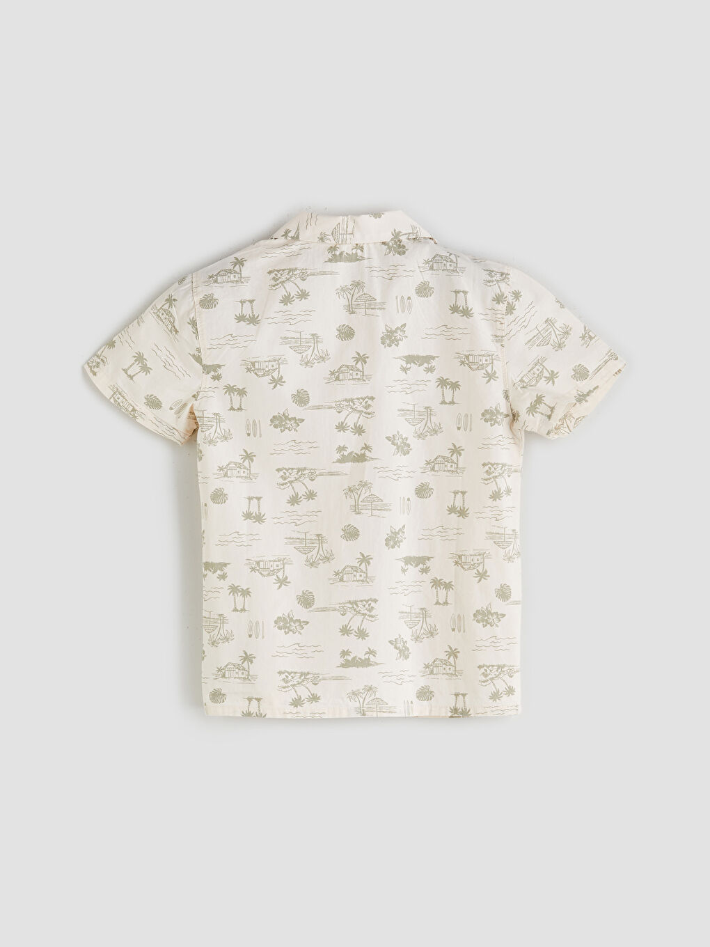 LCW Kids Resort Collar Printed Boys' Shirt -S5QY42Z1-LQA