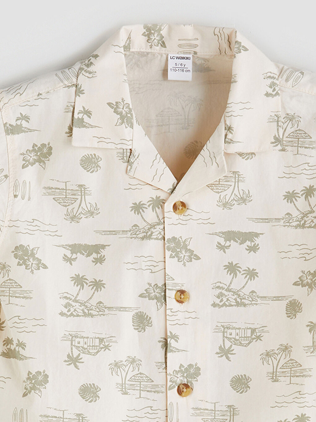 LCW Kids Resort Collar Printed Boys' Shirt -S5QY42Z1-LQA