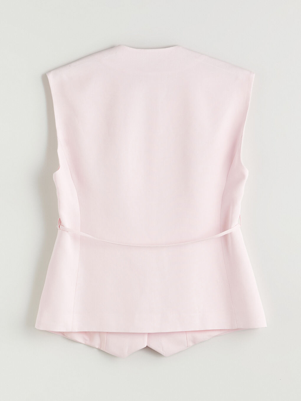 V-Neck Linen Blend Women's Classic Waistcoat -S5QY52Z8-DTG
