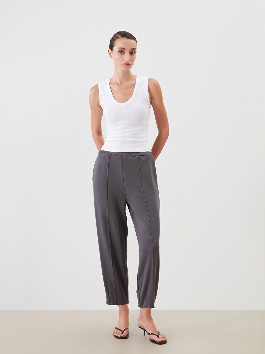 LC Waikiki Women's Sweatpants with Elastic Waist -S5QY63Z8-HGL