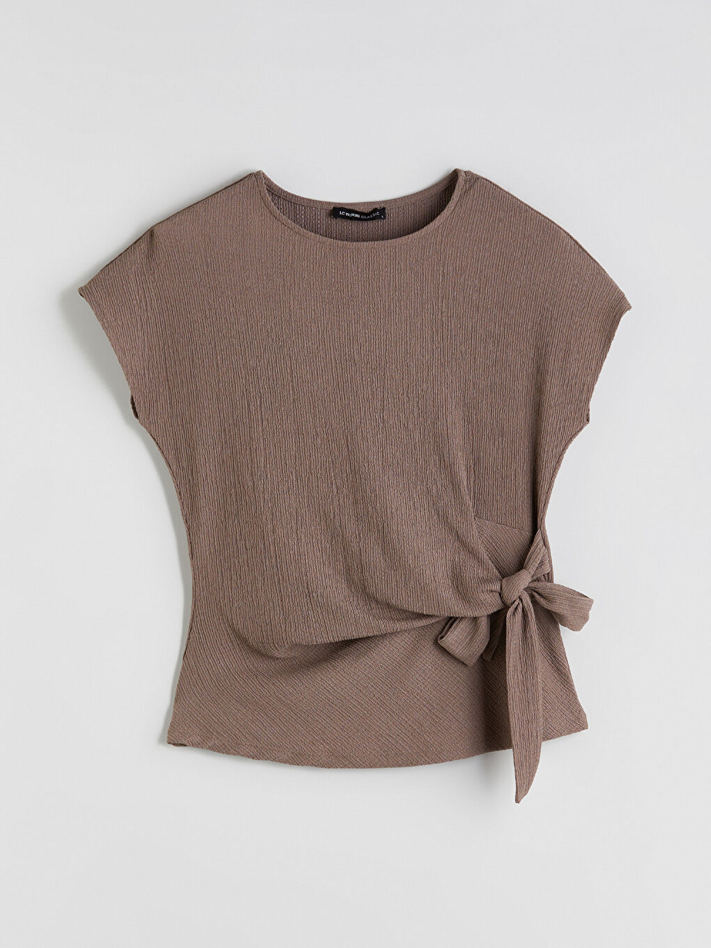 Kahverengi Bisiklet Yaka Dokulu Fiyonklu Bluz-4