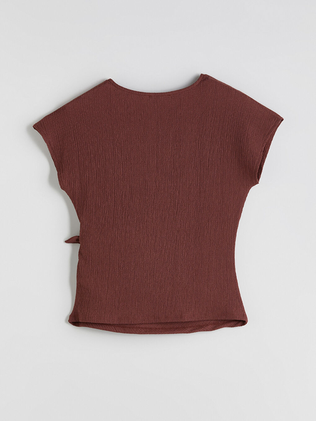 Kahverengi Bisiklet Yaka Dokulu Fiyonklu Bluz-5