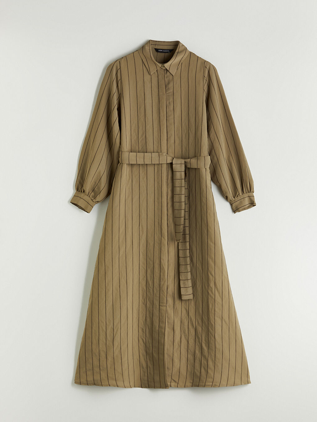 LCW Modest Woman KHAKI Shirt Dress -S5QY72Z8-LGE
