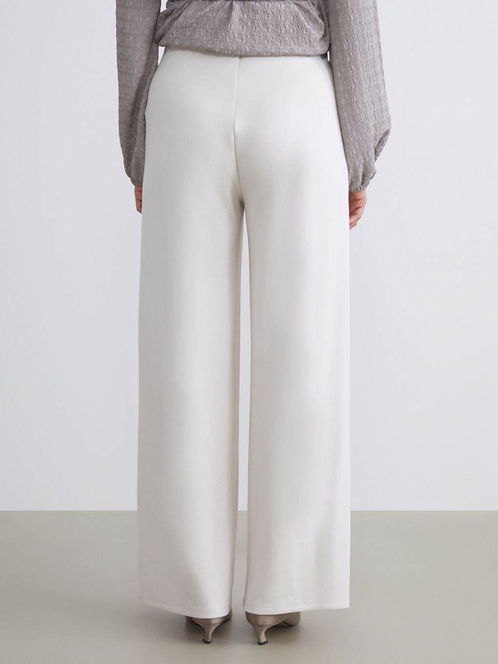 سروال رياضة واسع الساق بخصر مطاطي نساء-3