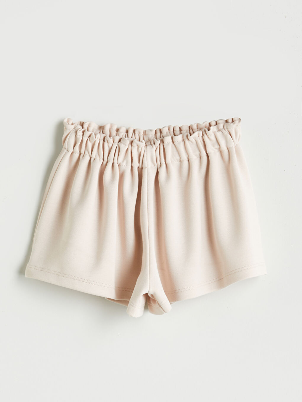 Bej Bisiklet Yaka Baskılı Kız Bebek Tişört ve Şort 2'li-3