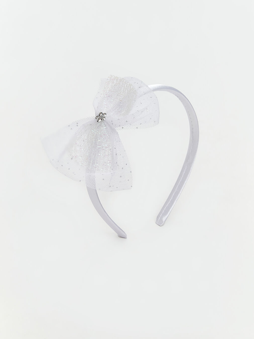 Beyaz Fiyonk Detaylı Kız Çocuk Külotlu Çorap ve Taç-2