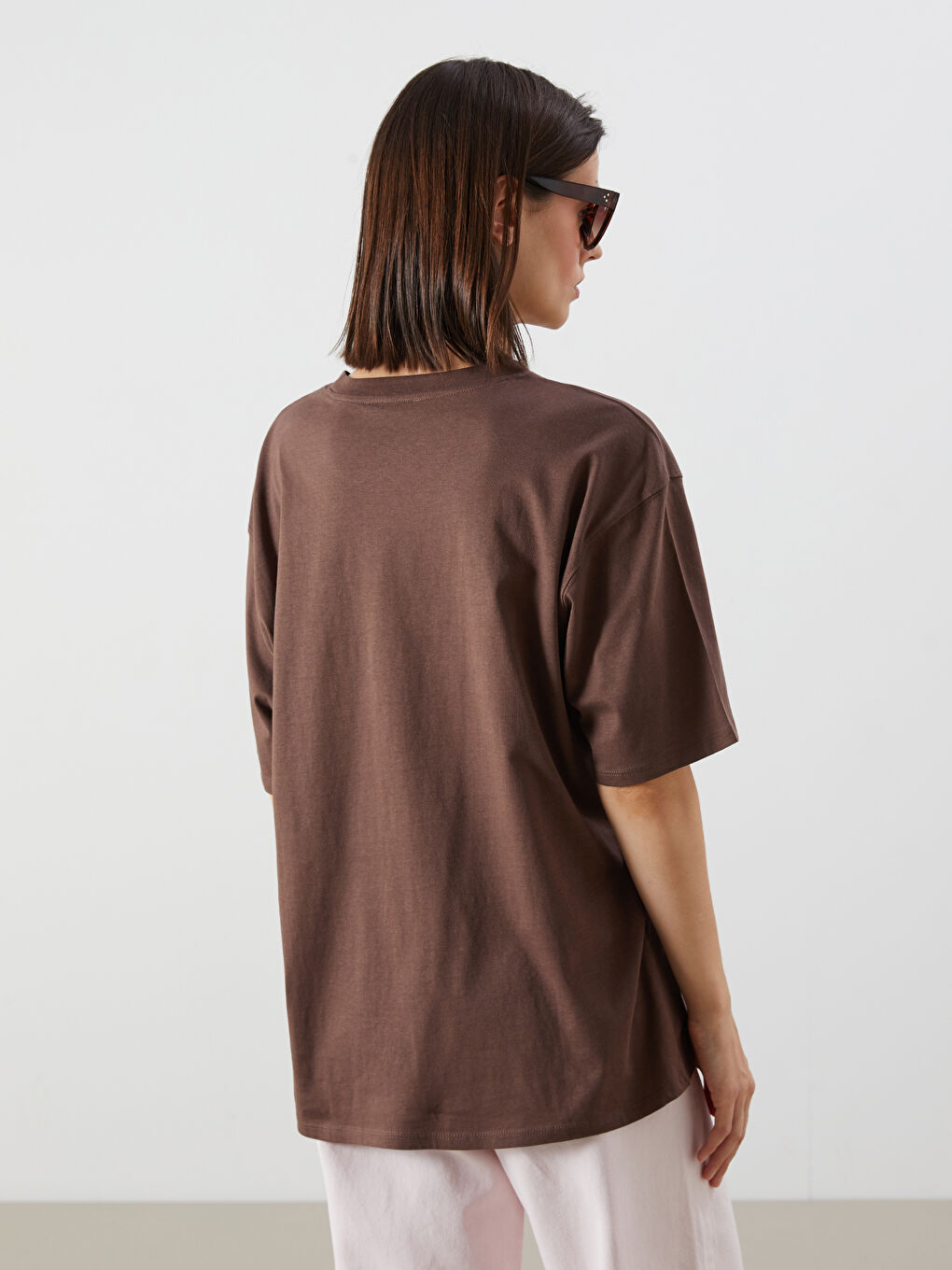 LCW Vision Crew Neck Printed Oversize Women's T-Shirt -S5R046Z8-R3C