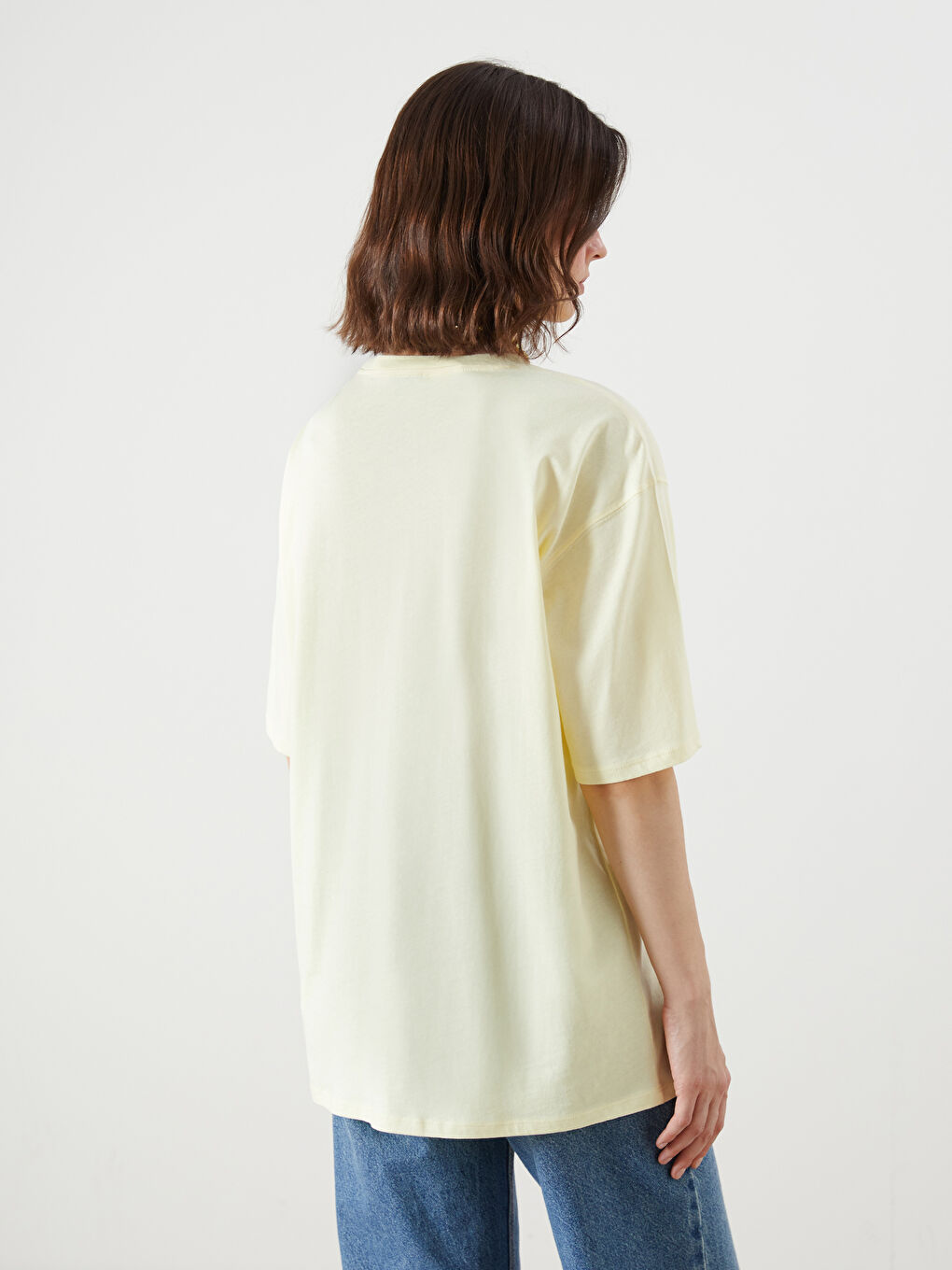 LCW Vision Crew Neck Printed Oversize Women's T-Shirt -S5R048Z8-FEZ
