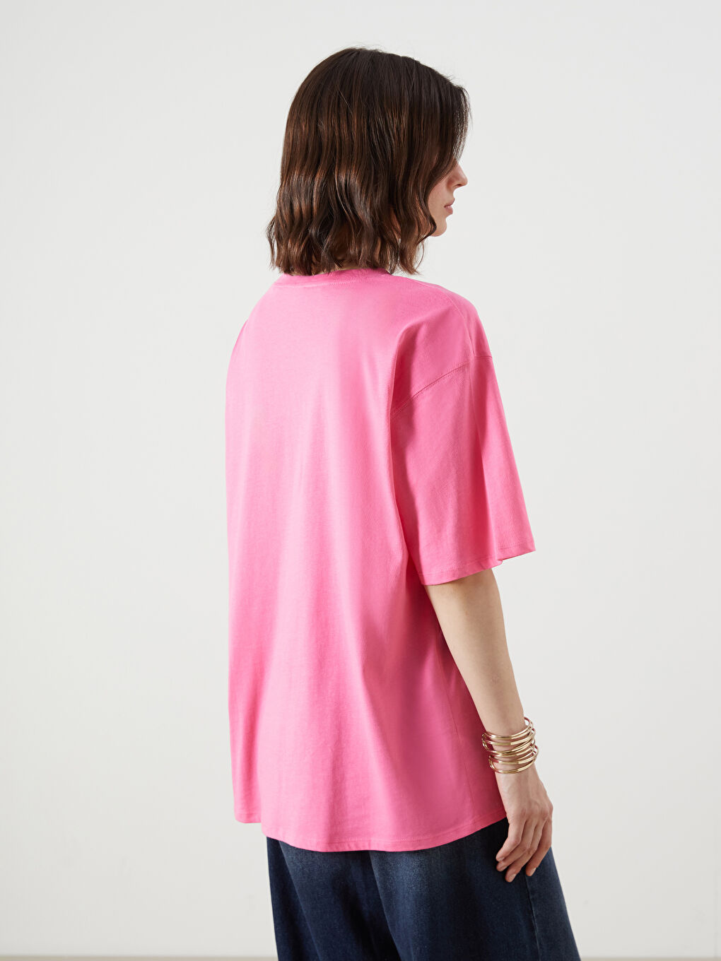 LCW Vision Crew Neck Printed Oversize Women's T-Shirt -S5R049Z8-R0J