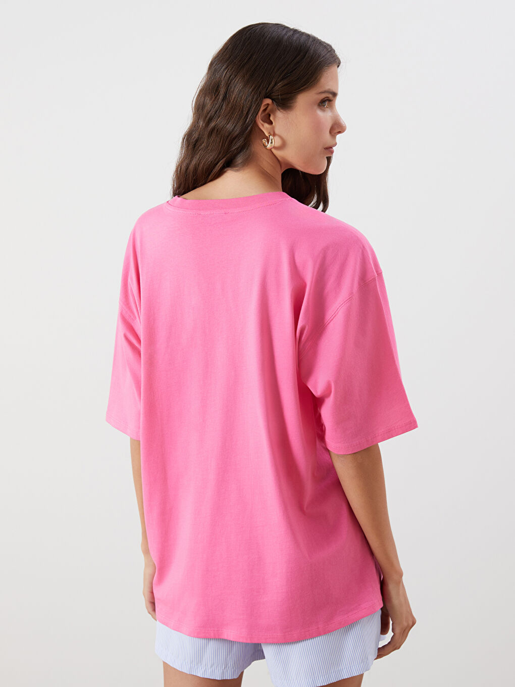 LCW Vision Crew Neck Printed Oversize Women's T-Shirt -S5R050Z8-R0J