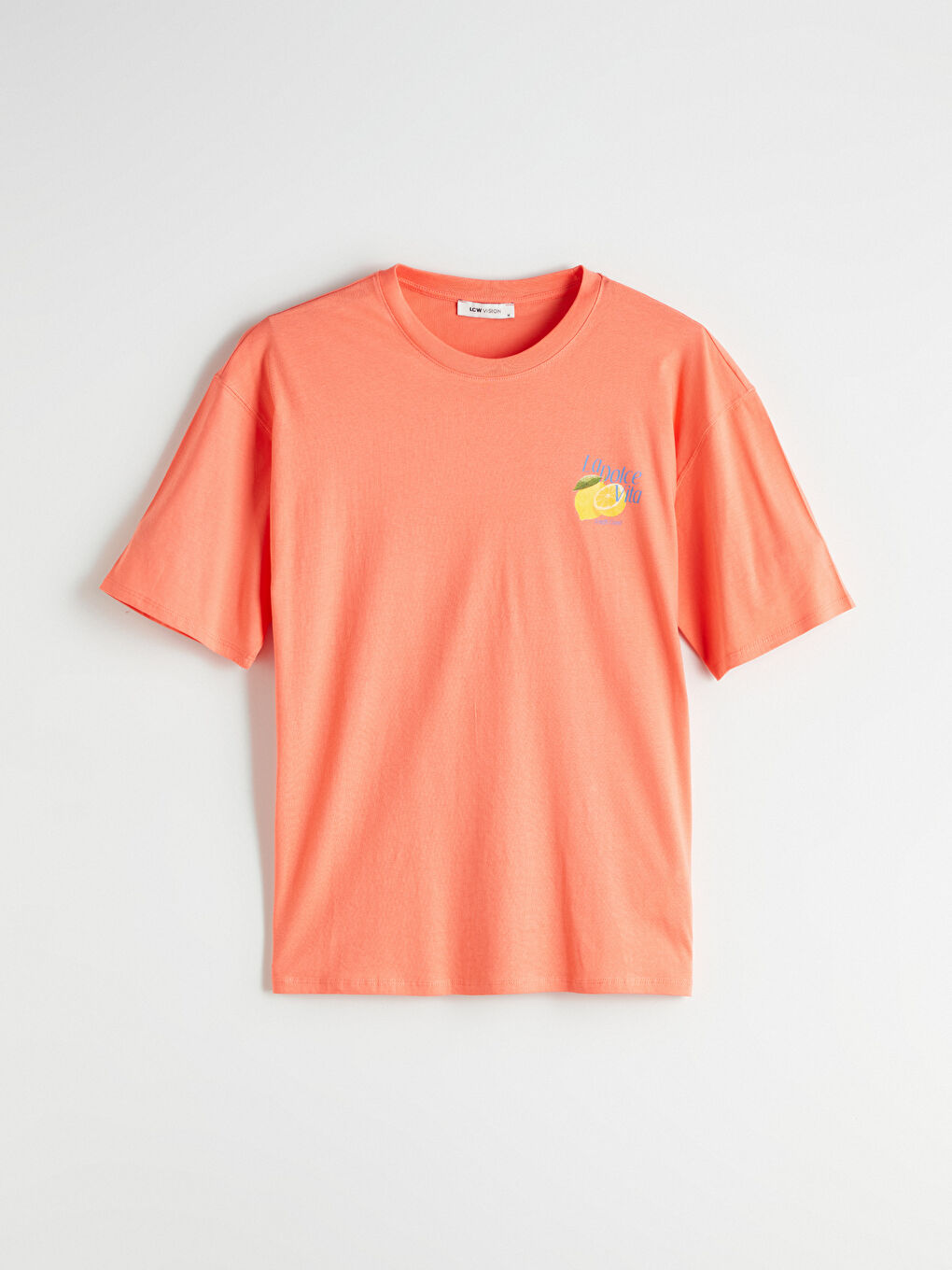 Crew Neck Printed Oversize Women's T-Shirt -S5R051Z8-GKP
