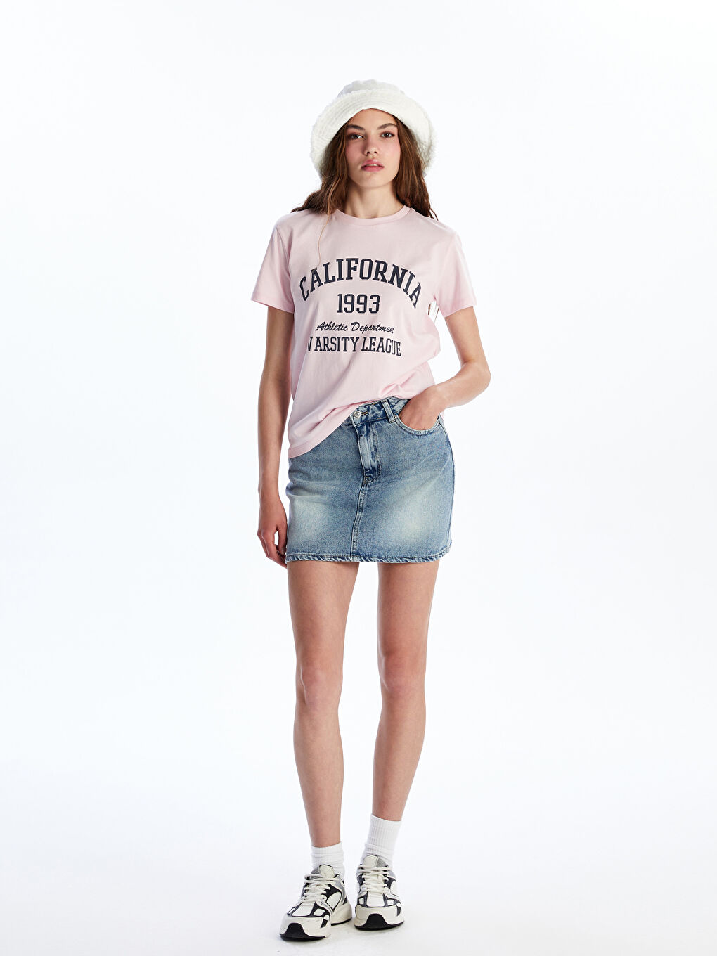 XSIDE Crew Neck California Printed Women's T-Shirt -S5R062Z8-Z1C
