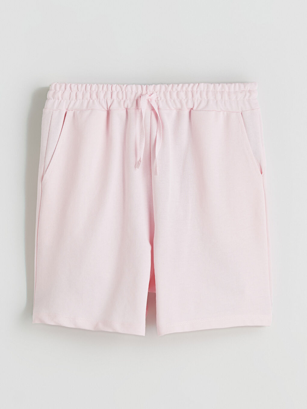 Pembe Beli Lastikli Kadın Şort-4