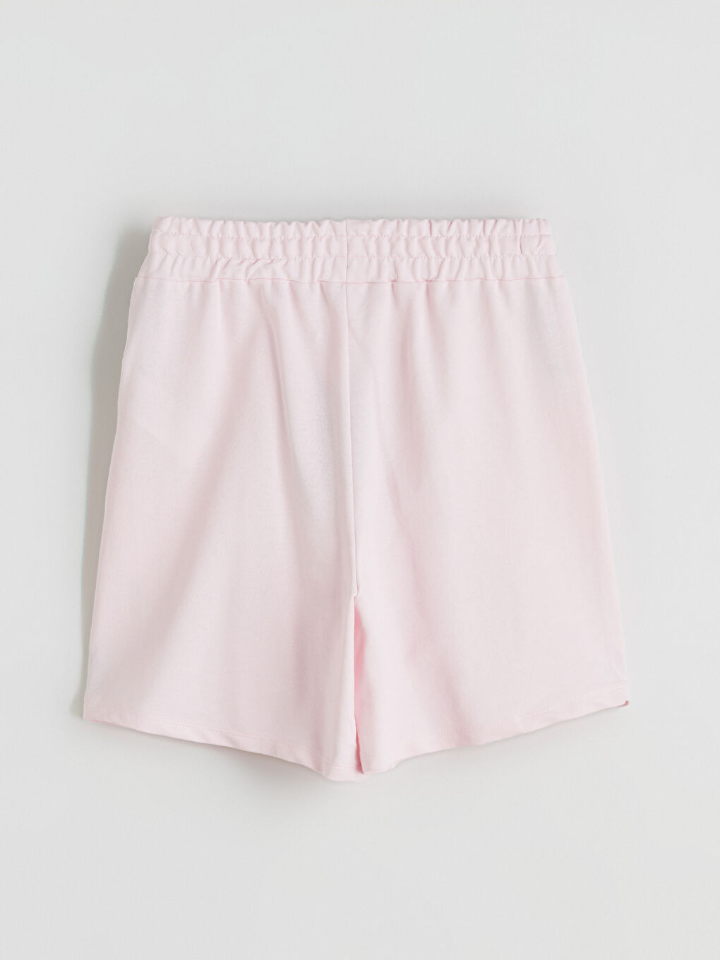 Pembe Beli Lastikli Kadın Şort-5
