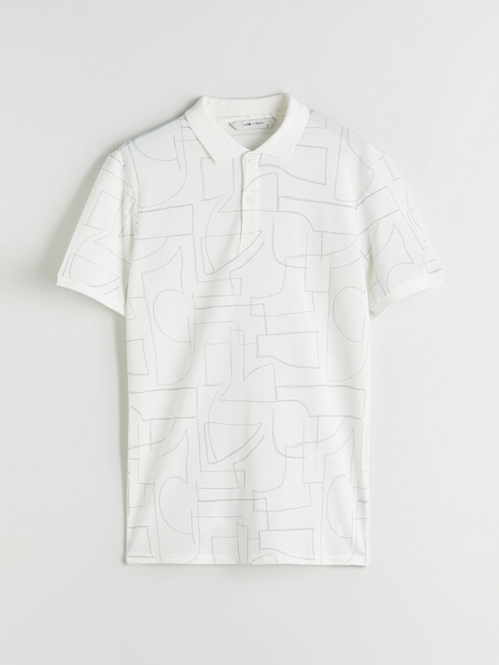 Ekru Polo Yaka Desenli Pike Erkek Tişört-4