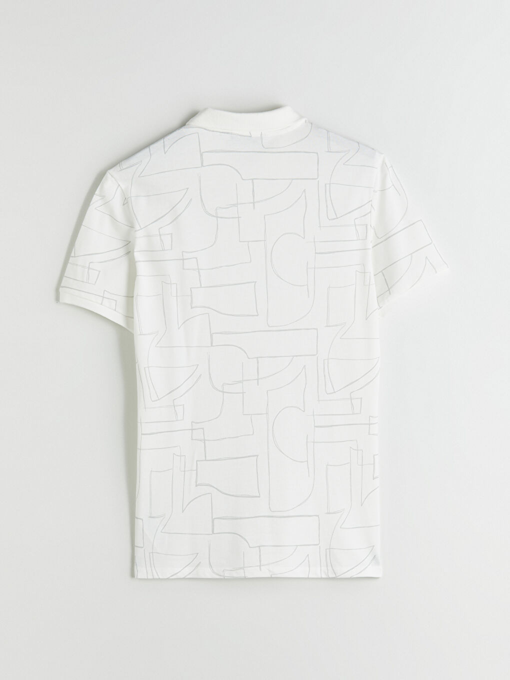 Ekru Polo Yaka Desenli Pike Erkek Tişört-5