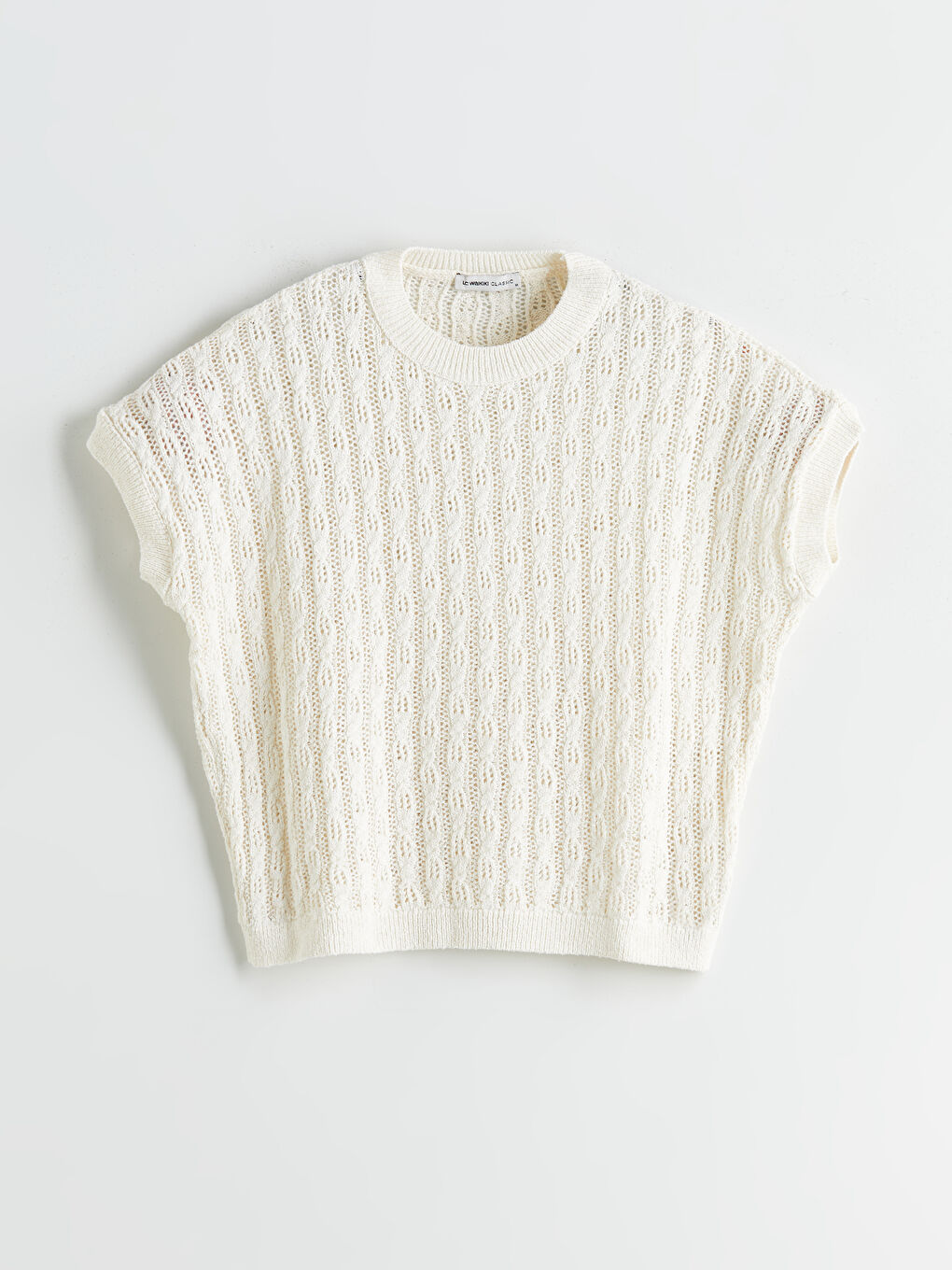 Crew Neck Hole-Knitted Oversize Women's Knitwear Sweater -S5R094Z8-R9J