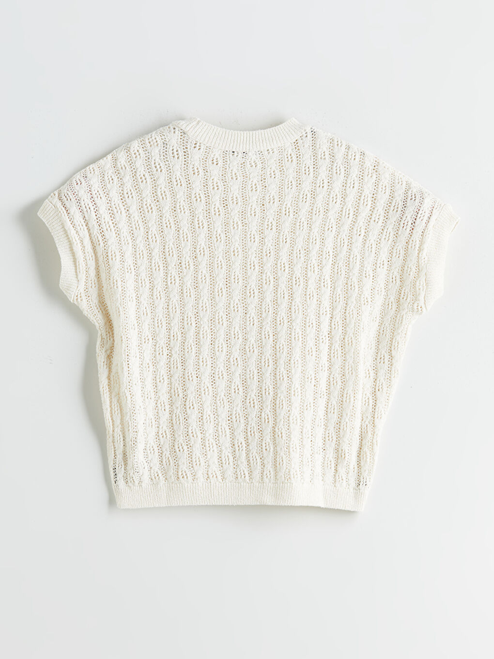 Crew Neck Hole-Knitted Oversize Women's Knitwear Sweater -S5R094Z8-R9J