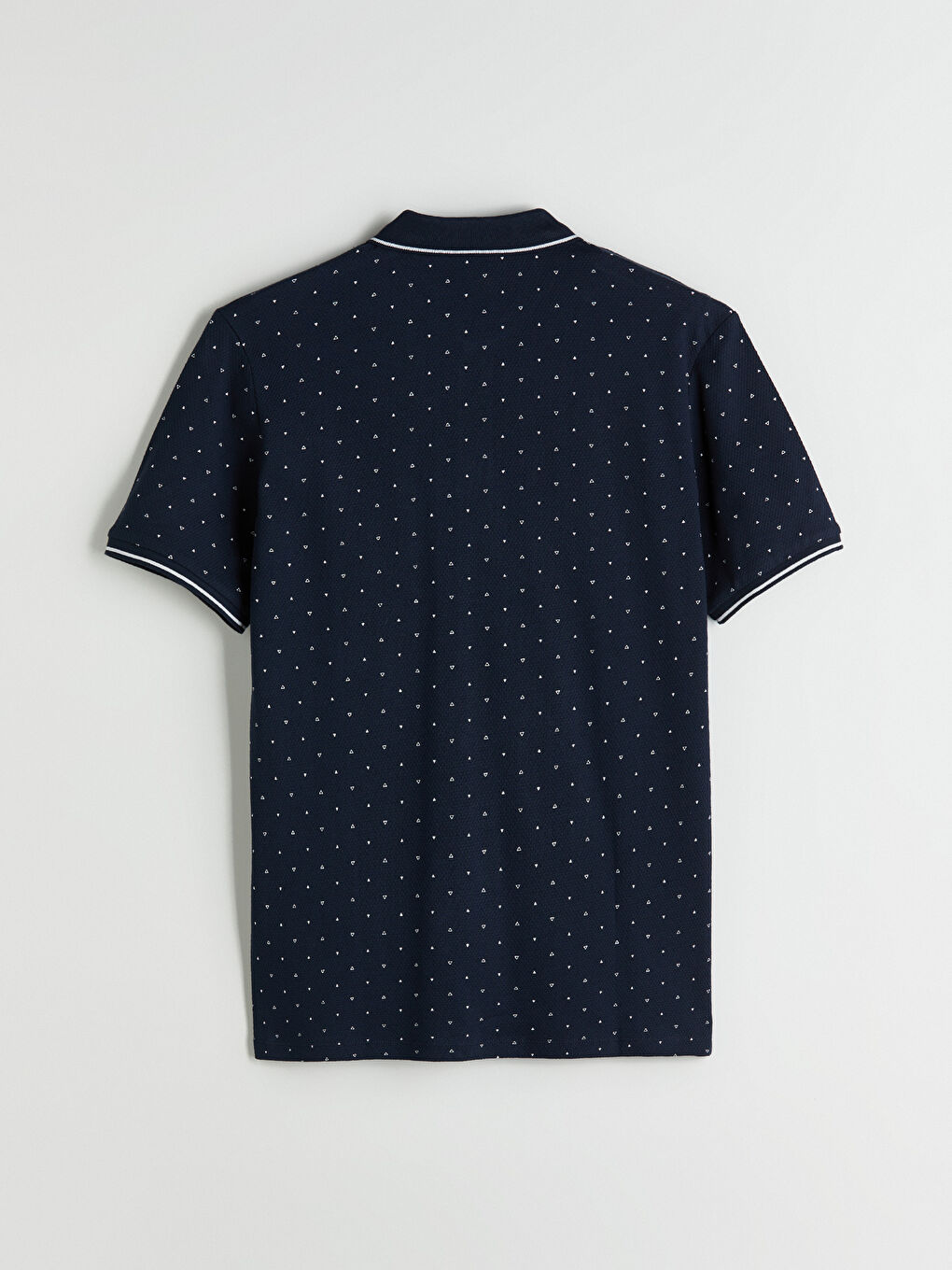 Lacivert Polo Yaka Desenli Pike Erkek Tişört-5