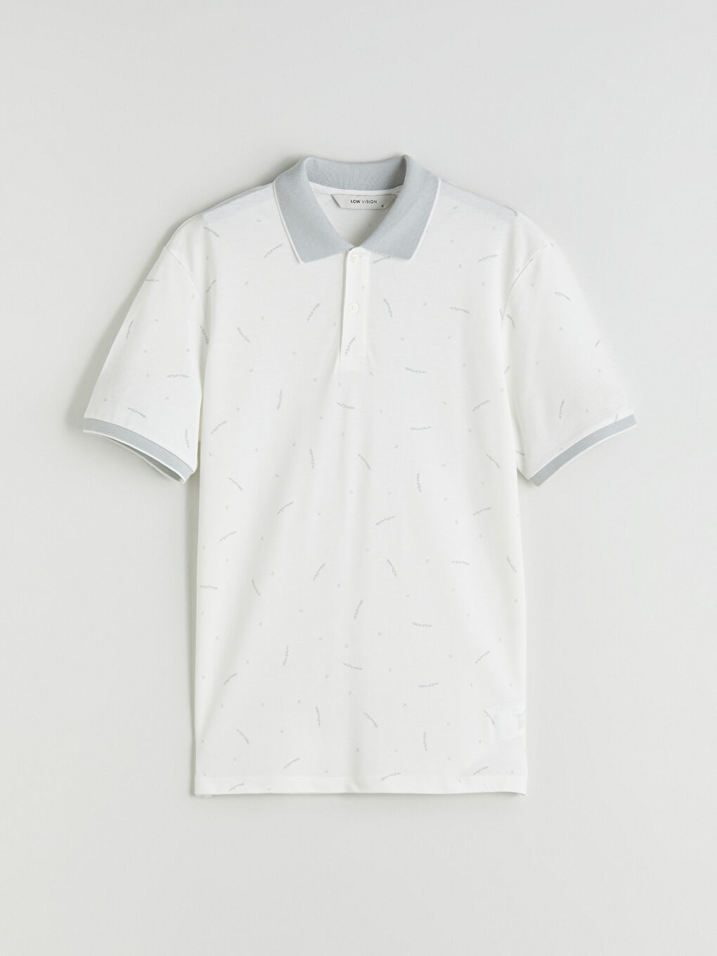 Beyaz Polo Yaka Desenli Pike Erkek Tişört