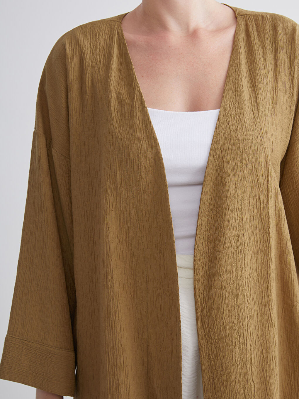 LCWAIKIKI Classic Double Breasted Textured Women's Kimono -S5R111Z8-JRS