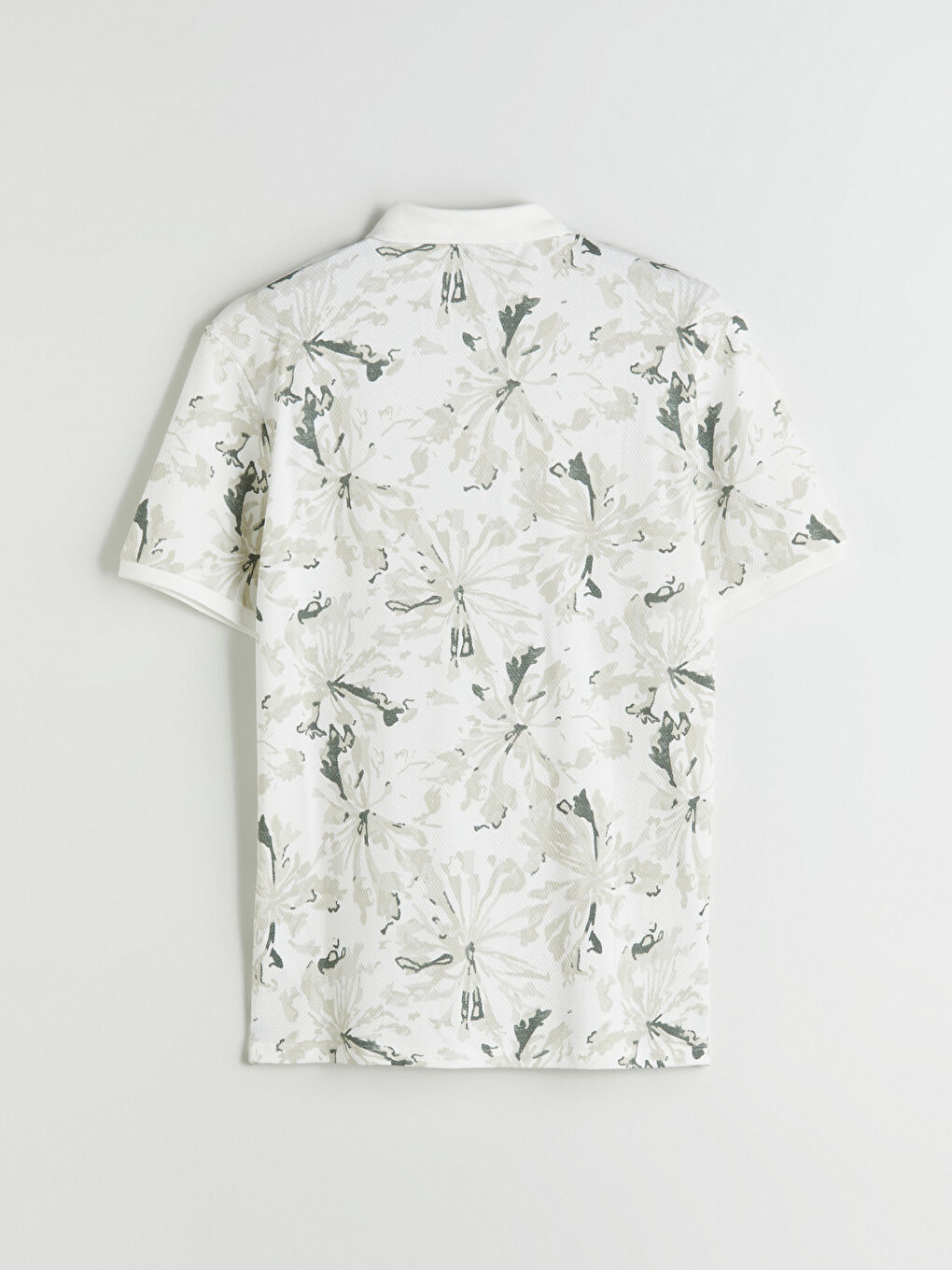 Gri Polo Yaka Desenli Erkek Tişört-5