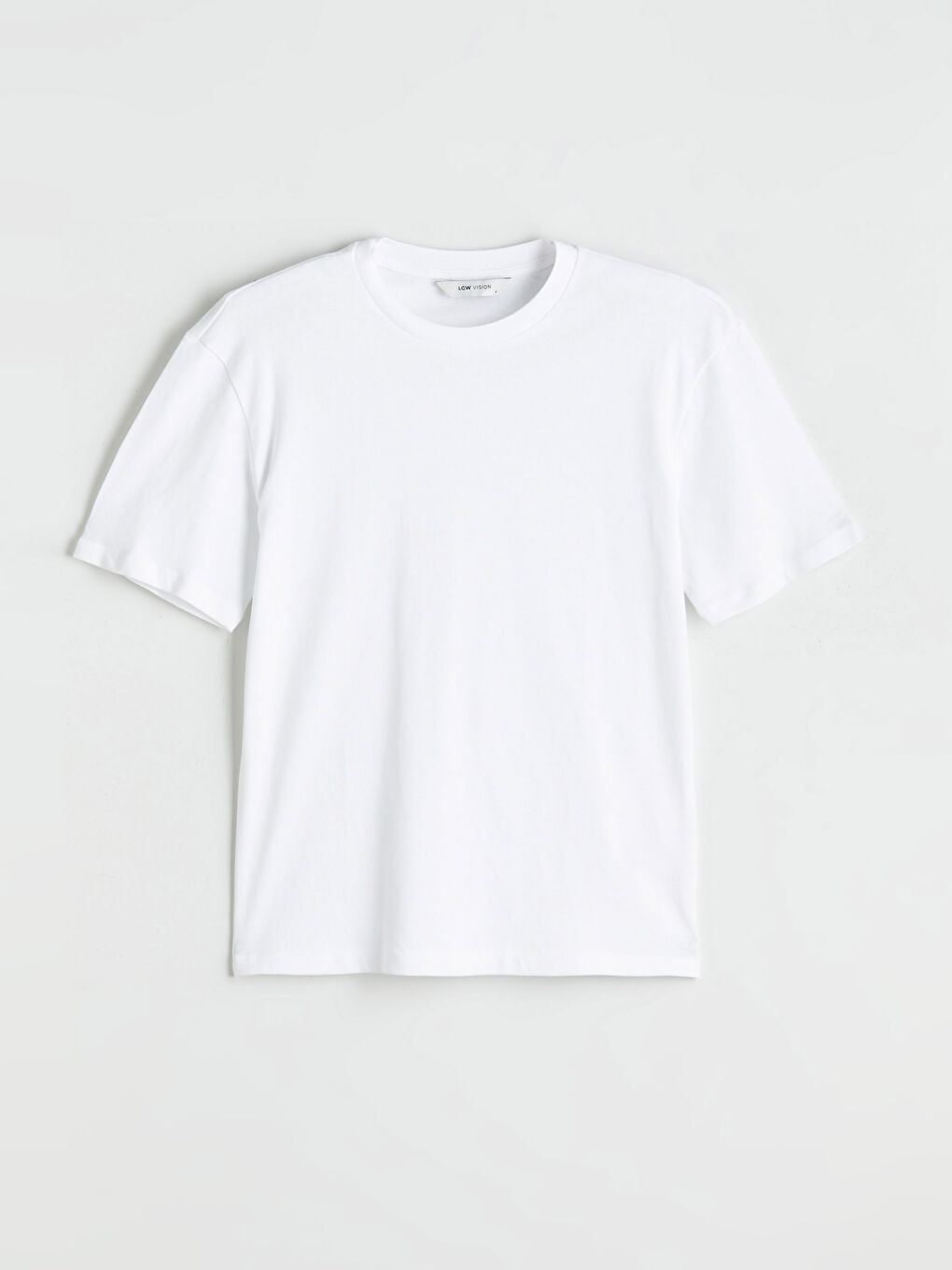 Ekru Bisiklet Yaka Penye Erkek Tişört-4