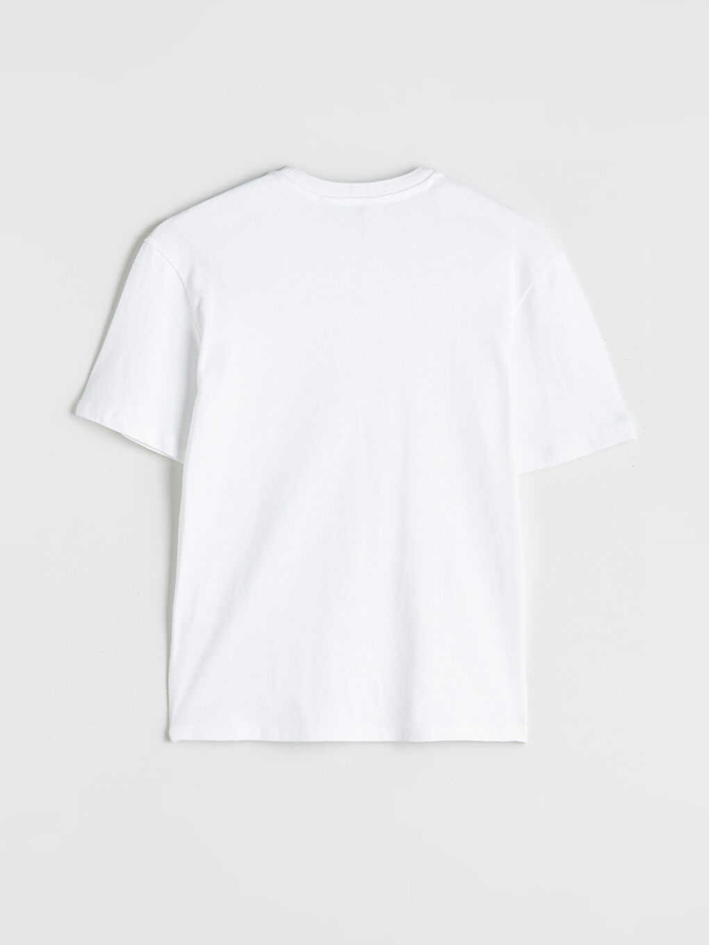 Ekru Bisiklet Yaka Penye Erkek Tişört-5