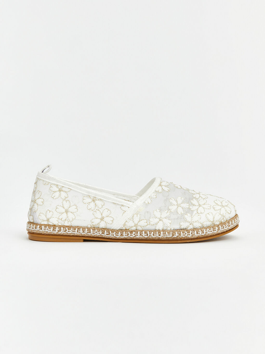 Beyaz File Detaylı Kız Çocuk Babet-1