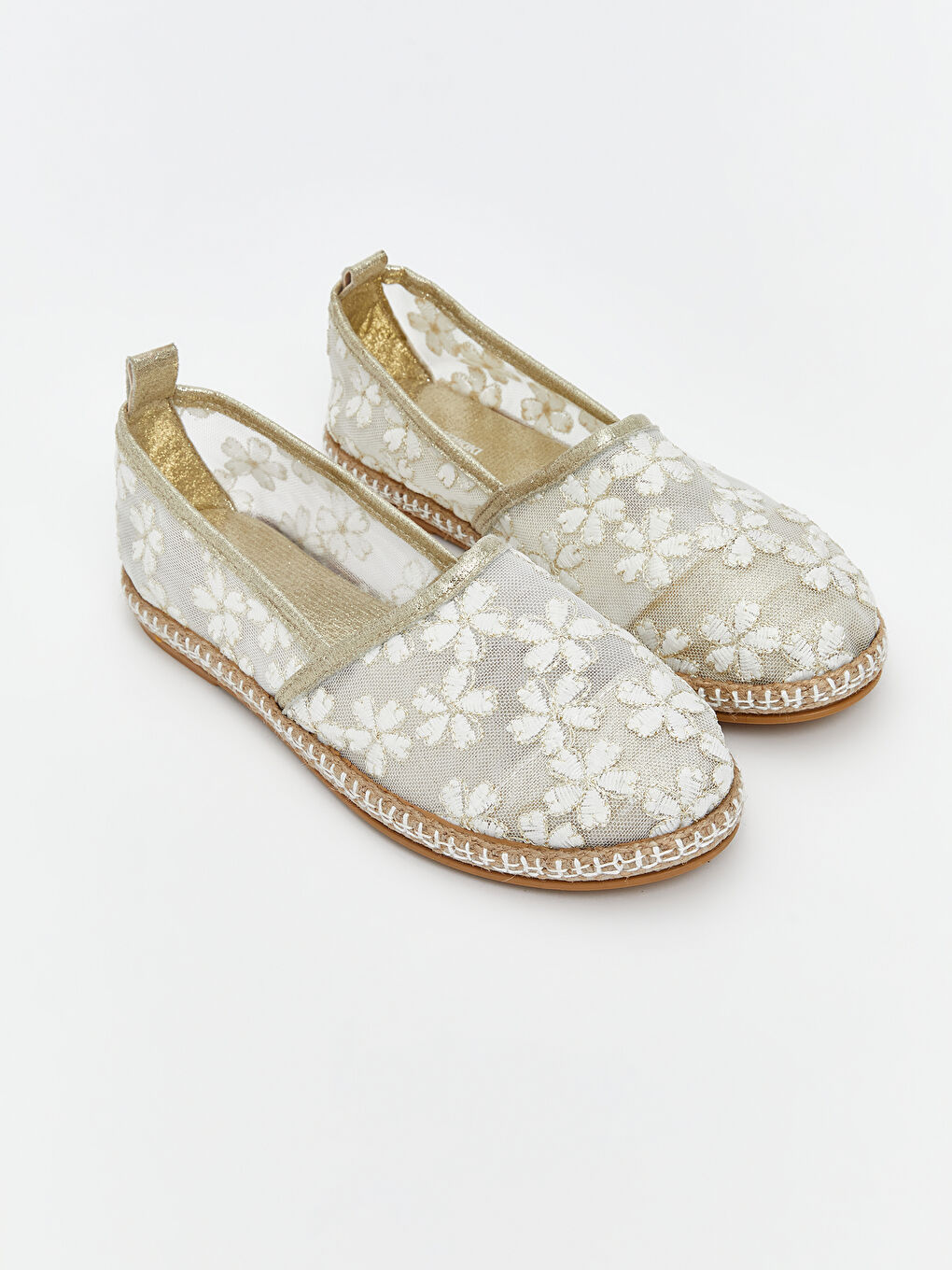 Ekru File Detaylı Kız Çocuk Babet