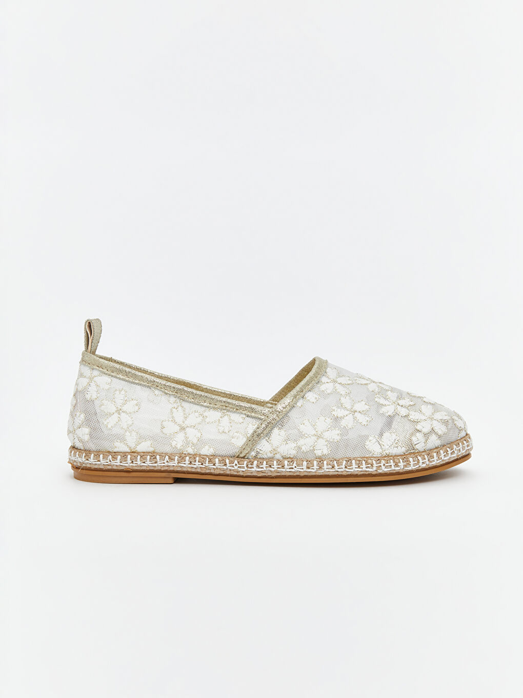 Ekru File Detaylı Kız Çocuk Babet-1