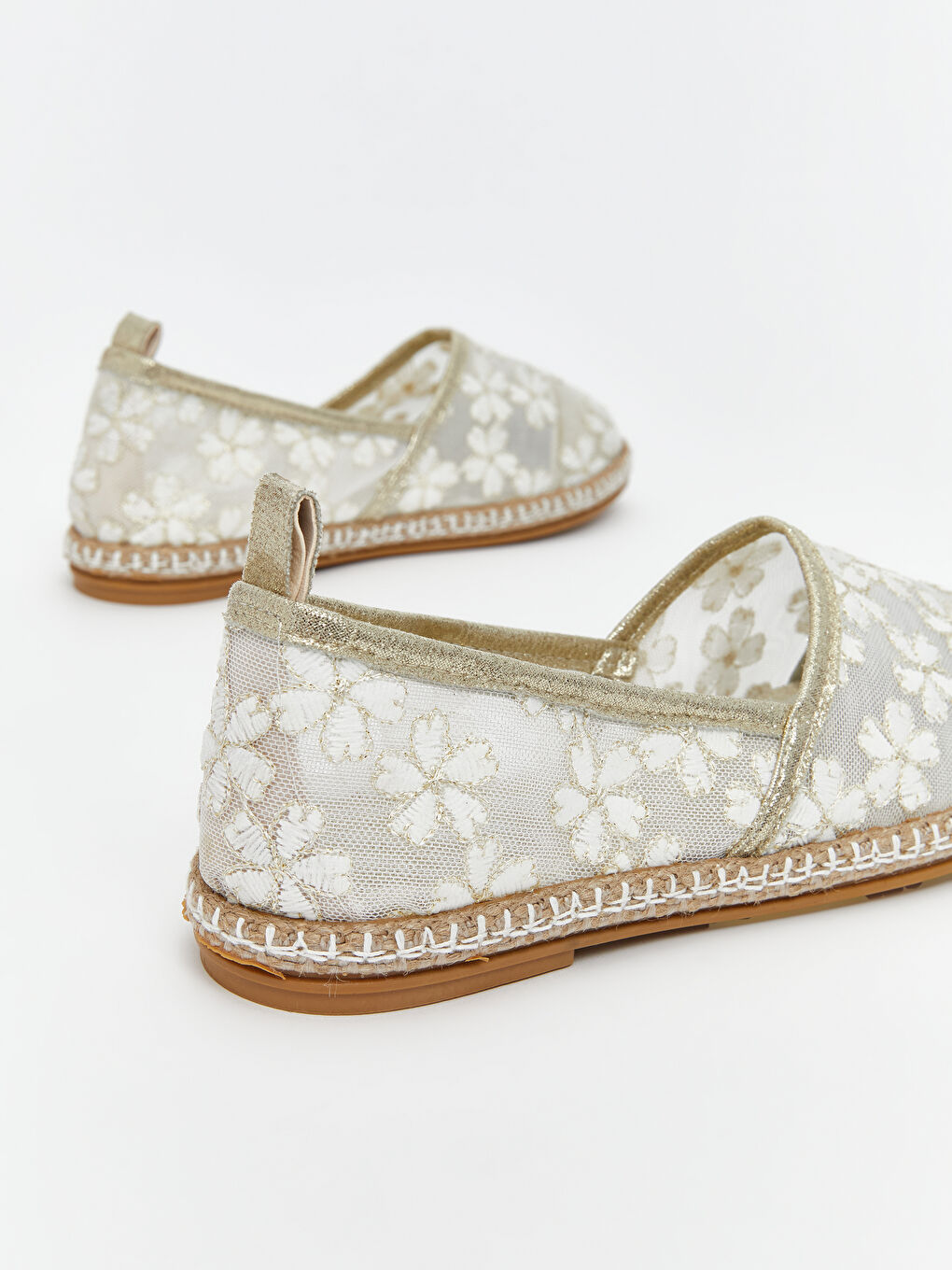 Ekru File Detaylı Kız Çocuk Babet-4