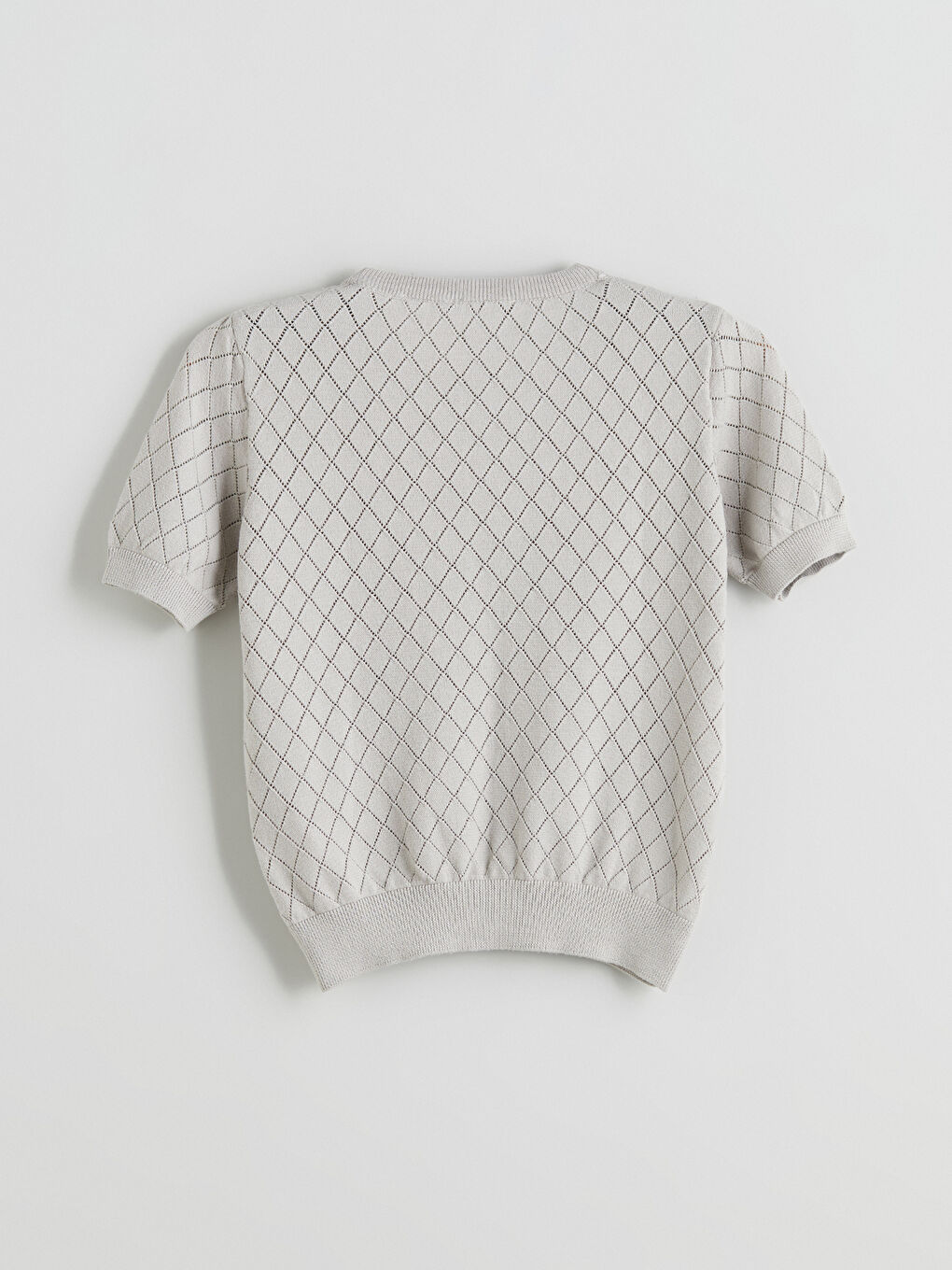 Crew Neck Argyle Pattern Women's Knitwear Sweater -S5R123Z8-CSW