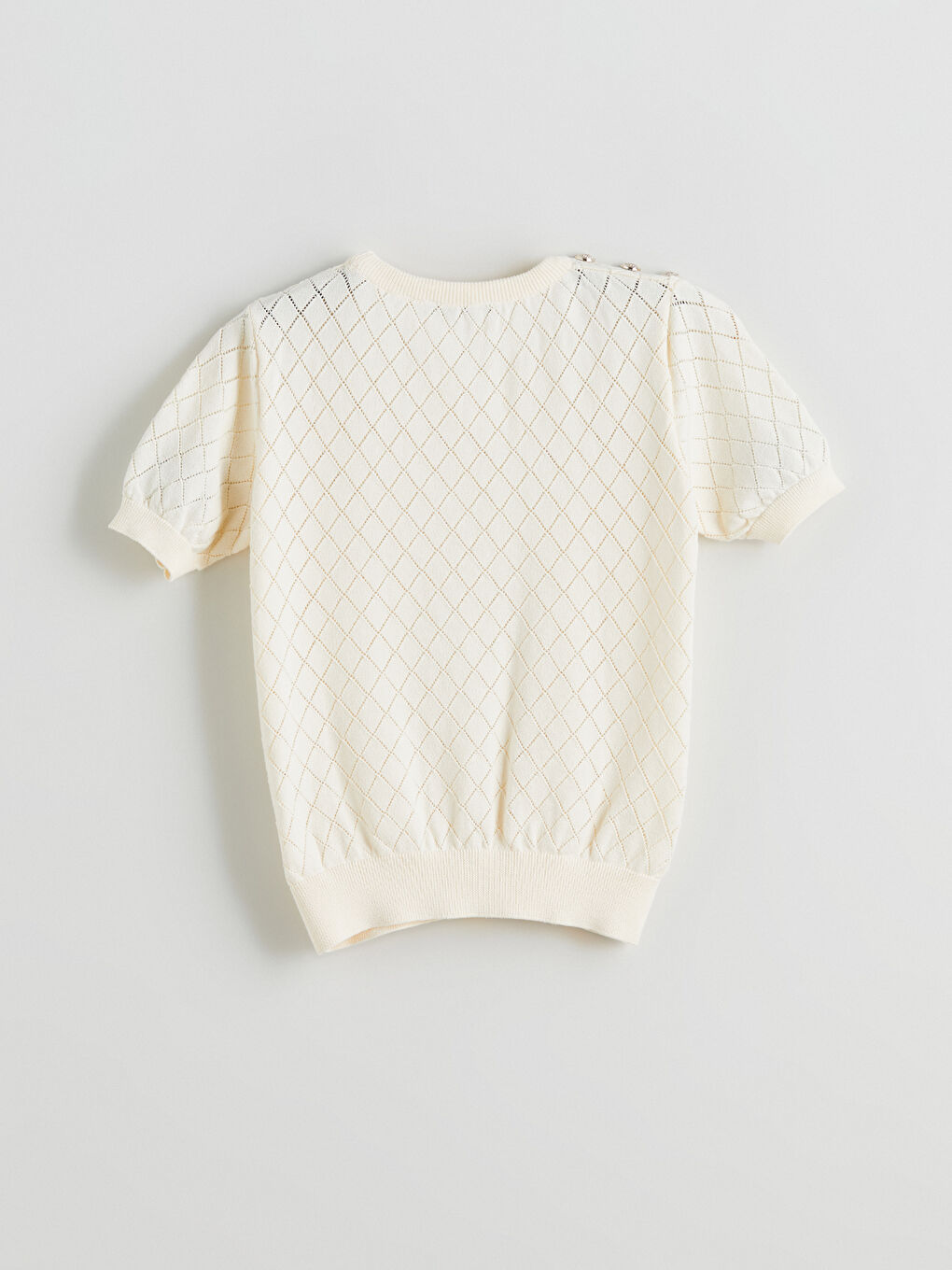 Crew Neck Argyle Pattern Women's Knitwear Sweater -S5R123Z8-JRB