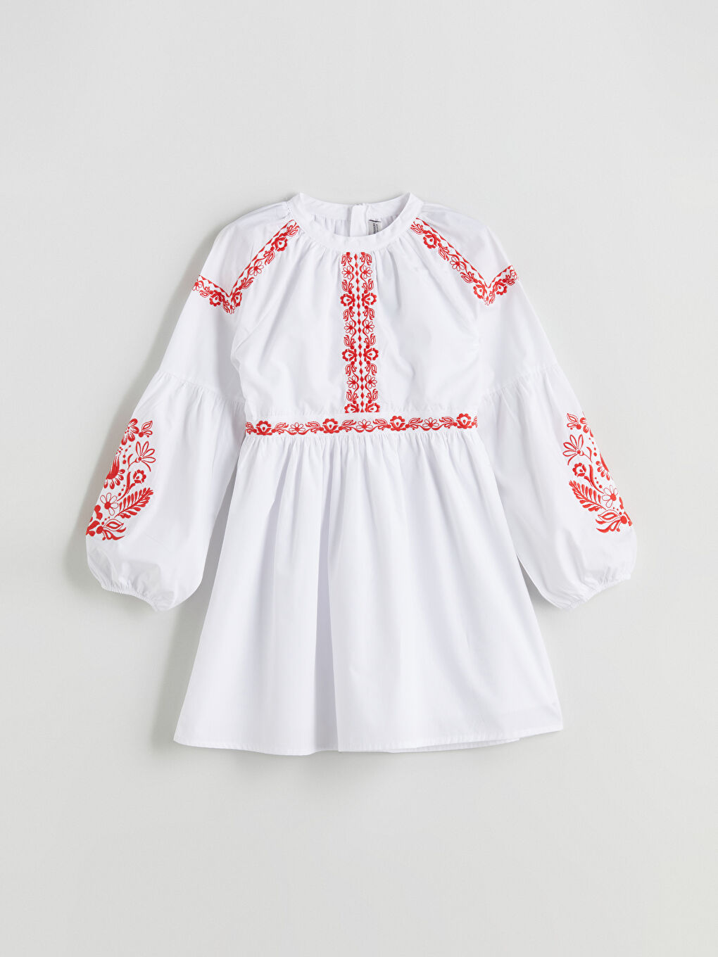 Crew Neck Embroidered Girls' Dress -S5R142Z4-Q6K
