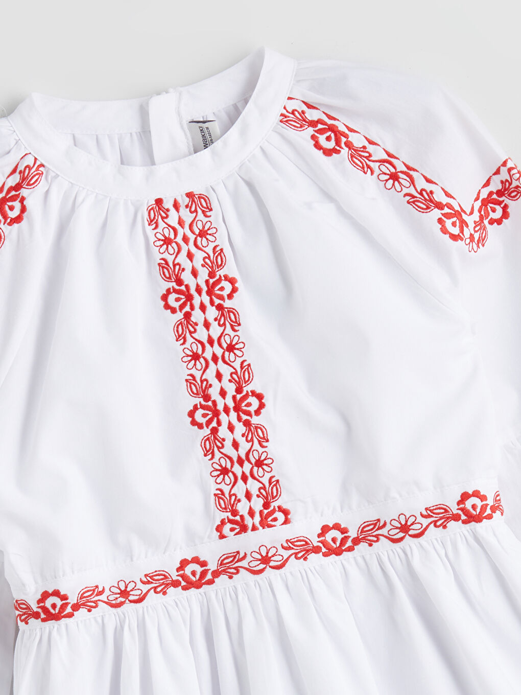 Crew Neck Embroidered Girls' Dress -S5R142Z4-Q6K