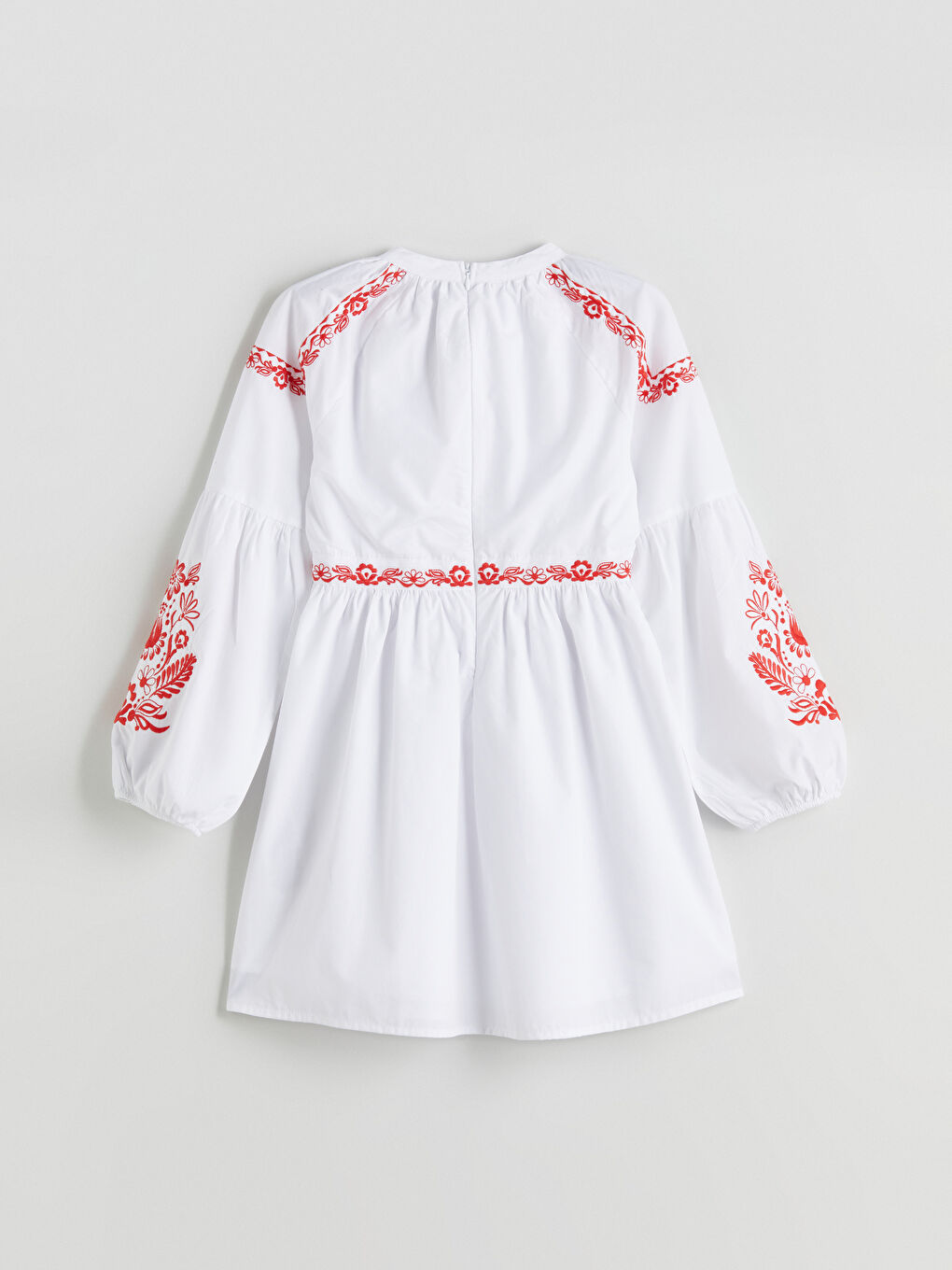 Crew Neck Embroidered Girls' Dress -S5R142Z4-Q6K