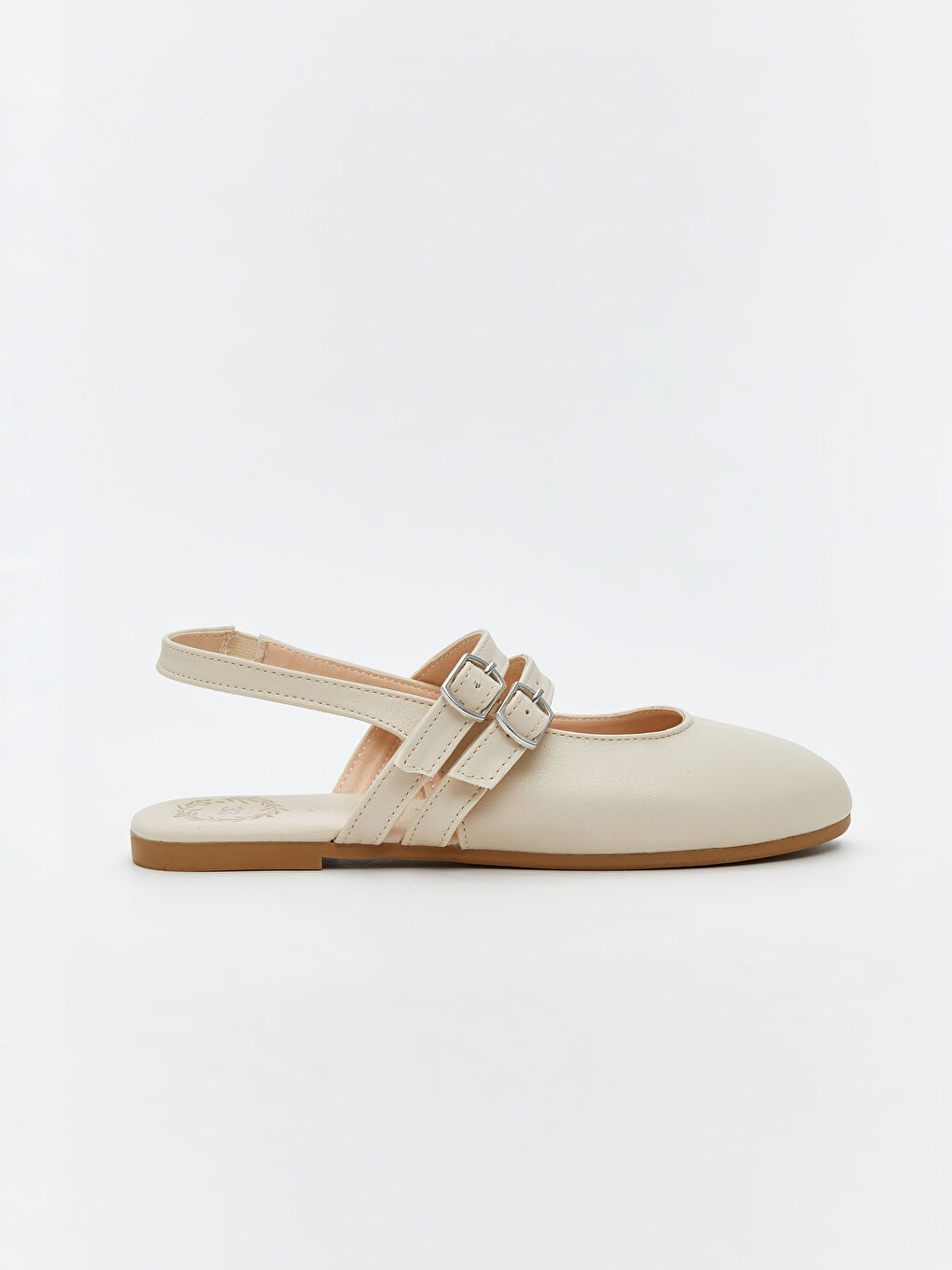 Bej Deri Görünümlü Kız Çocuk Babet-1