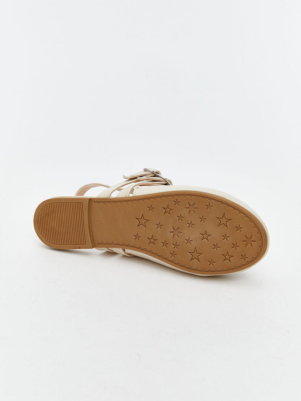 Bej Deri Görünümlü Kız Çocuk Babet-3