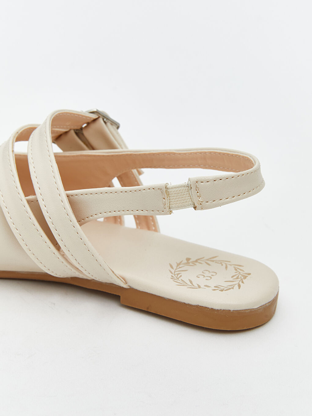 Bej Deri Görünümlü Kız Çocuk Babet-5