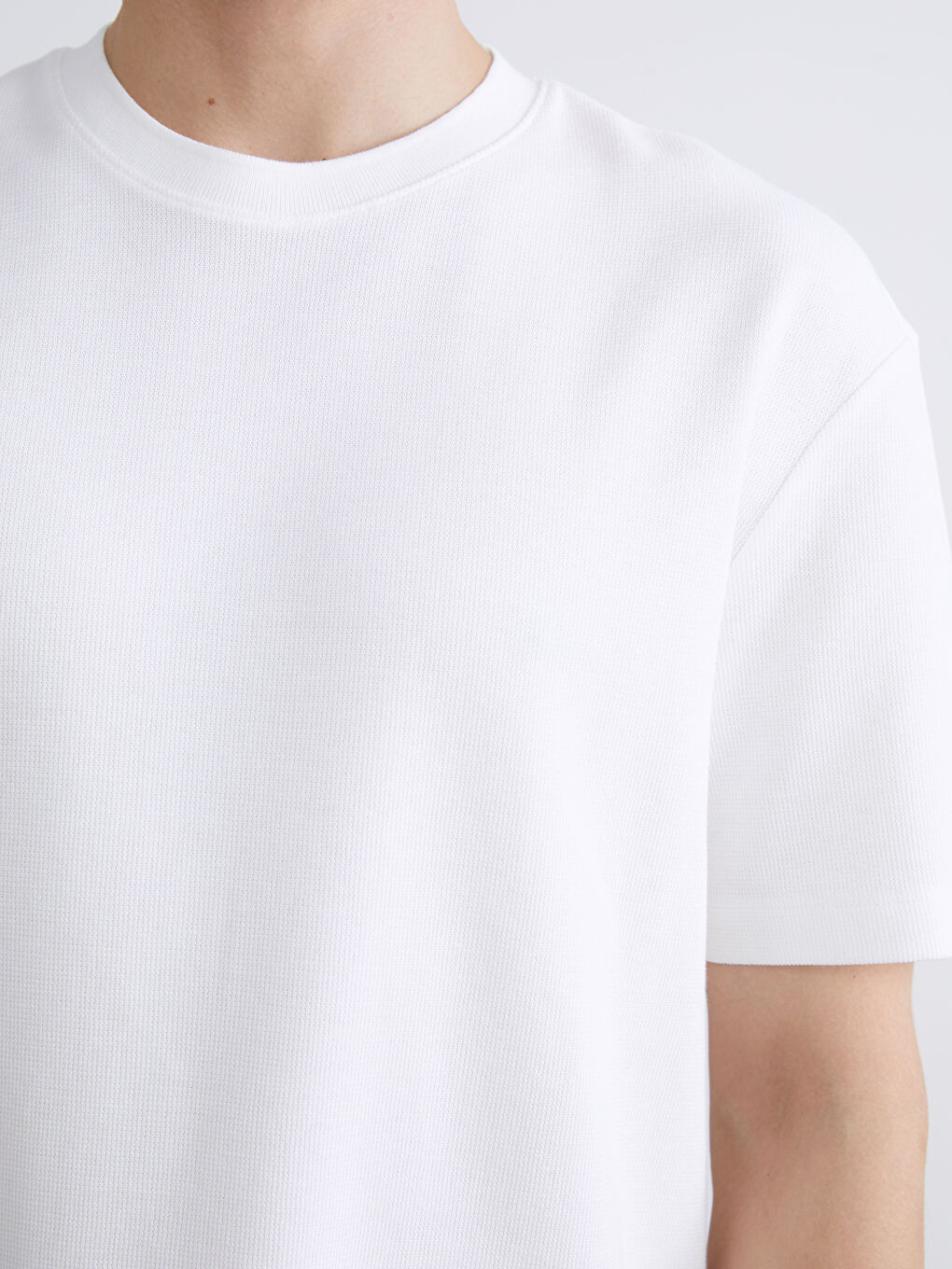 Ekru Bisiklet Yaka Erkek Tişört-2