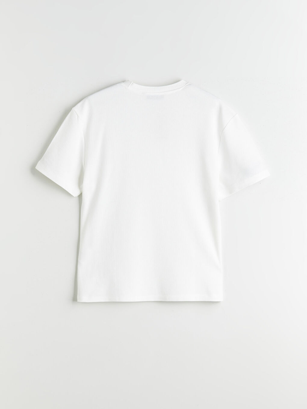 Ekru Bisiklet Yaka Erkek Tişört-5