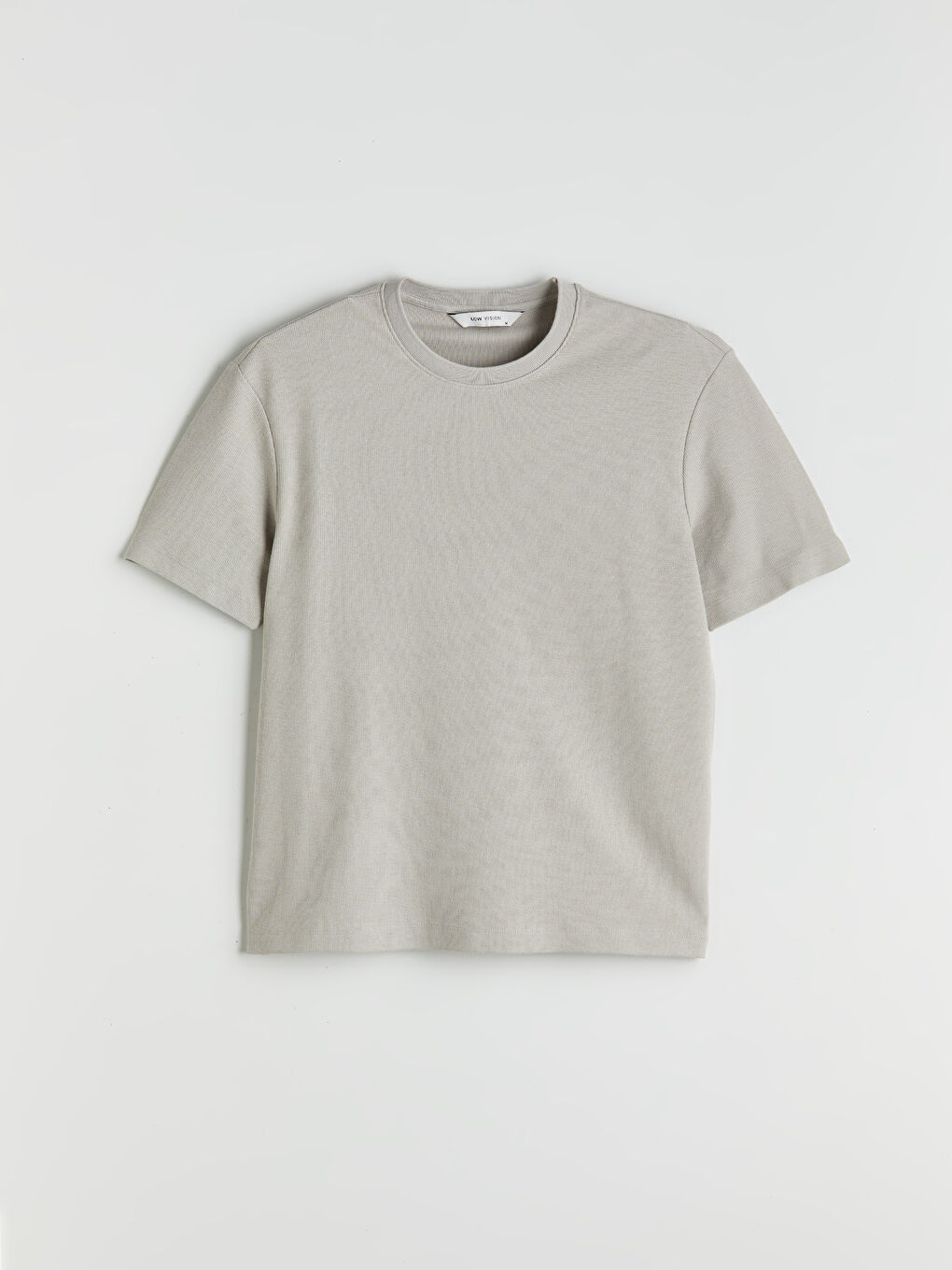 Gri Bisiklet Yaka Erkek Tişört-4