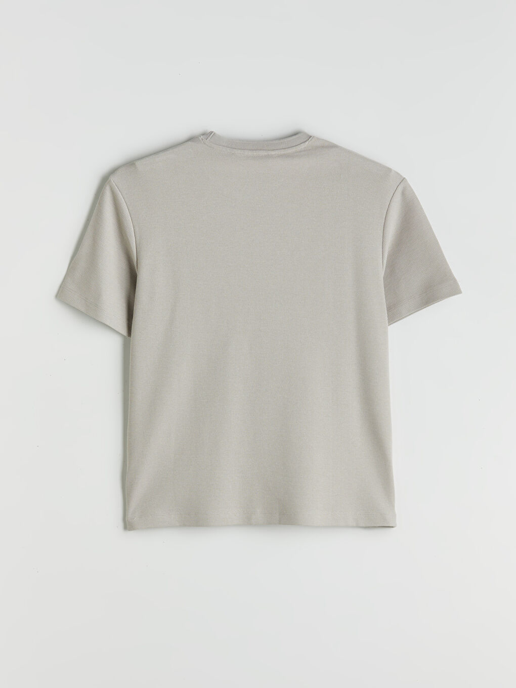 Gri Bisiklet Yaka Erkek Tişört-5