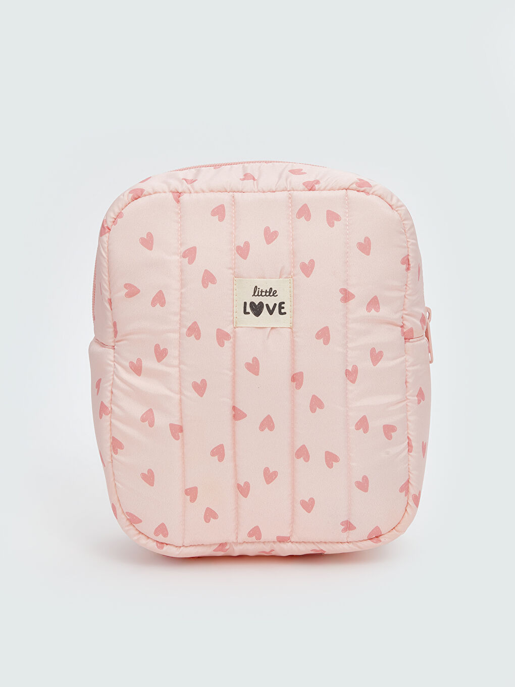 Pembe Kalp Desenli Kız Bebek Sırt Çantası