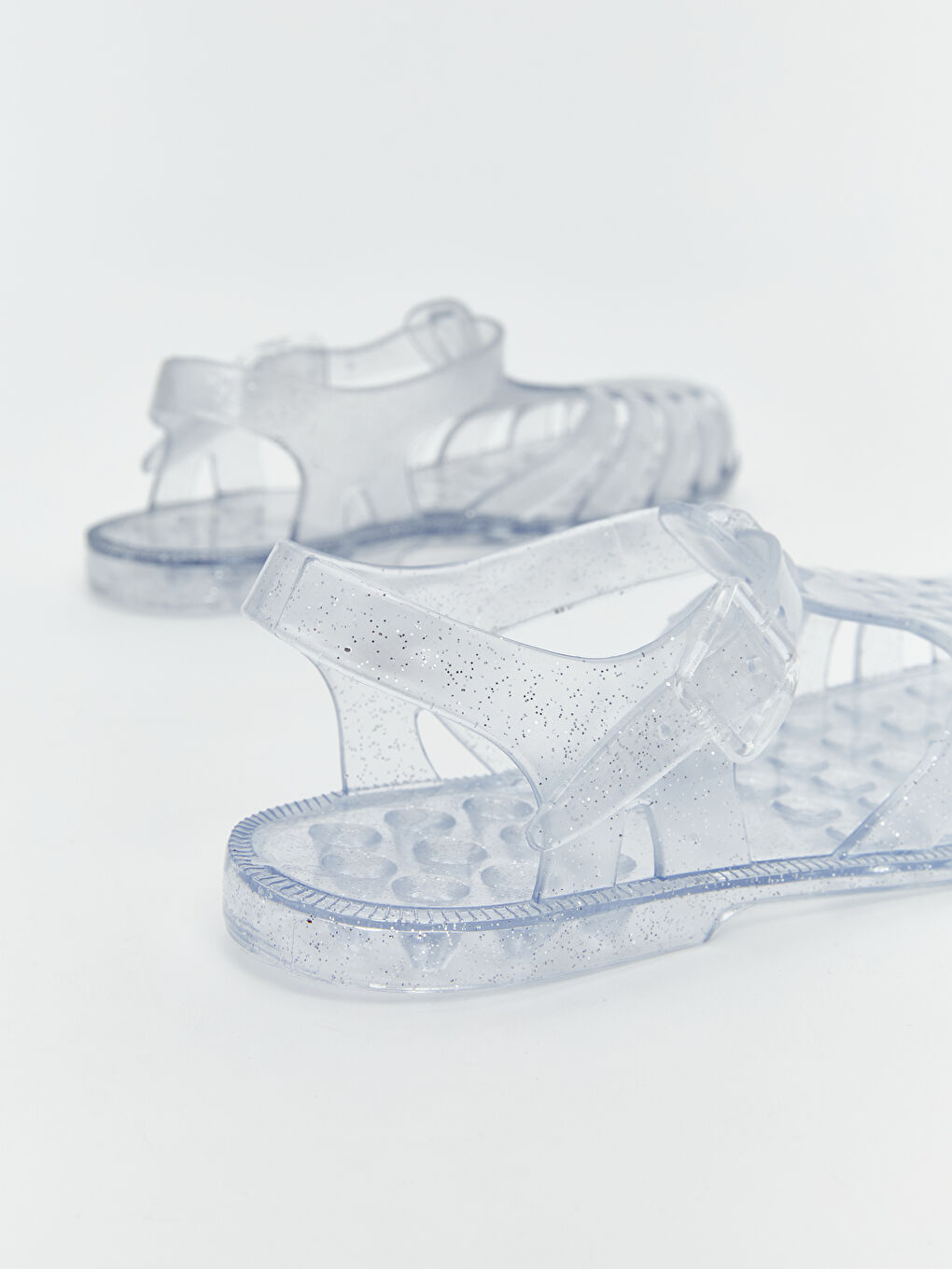 Renksiz Kız Çocuk Plaj Sandaleti-4